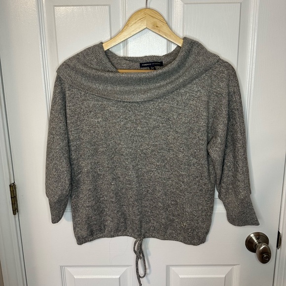Adrienne Vittadini Sweaters - Adrienne Vittadini Cowl Neck Pullover Grey Sweater Cinch Bottom Size M Slouchy
